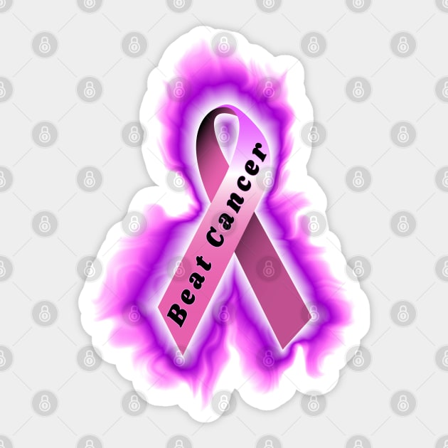 pink breast cancer ribbon Sticker by DrewskiDesignz